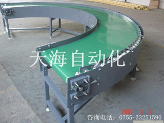 Turning belt conveyor