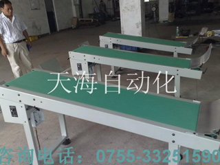 Belt conveyor with worktable